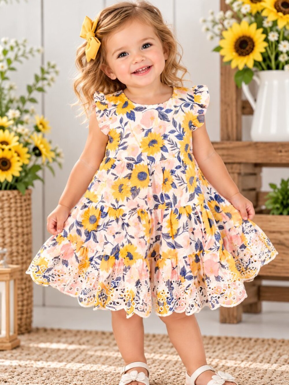 Catherine Malandrino Floral Cotton Dress 18M Baby Girl NWT